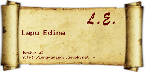 Lapu Edina névjegykártya